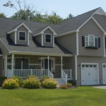 The Fairfield, one of two model homes under construction at Briggs Landing, a 90-lot subdivision off Tickle Road in Westport, MA