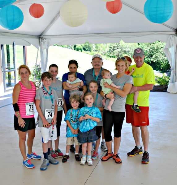 The fifth annual Run for Faith commemorates the life of Faith “Marcy” Romboldi, who fought a courageous battle against ovarian cancer. The Run for Faith helps raise funds for local Plymouth non-profits and cancer research. Pictured here are several members of Faith’s family, including Matt Romboldi (far right), the race coordinator.