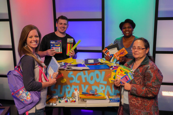 Voice4Nations school supply drive team Ashley Pardue, Jacob Bruns, Kathy Levister, Jonnie Allen. 