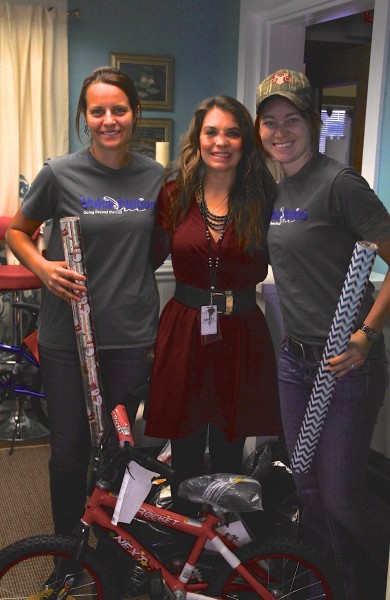 L to R - LeeAnna Channell, VoiceNation's Marketing and Video Assistant with Ashley Anderson, Executive Director of SAFFT and Amber Mooney, VoiceNation's Outreach Coordinator.